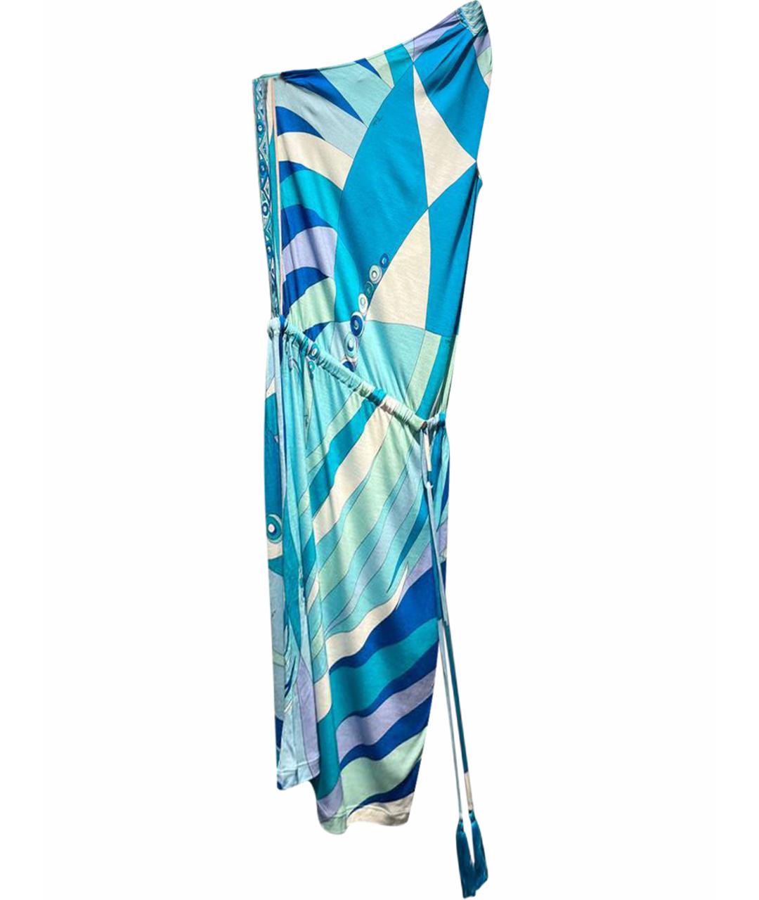 EMILIO PUCCI Голубое хлопковое платье, фото 1