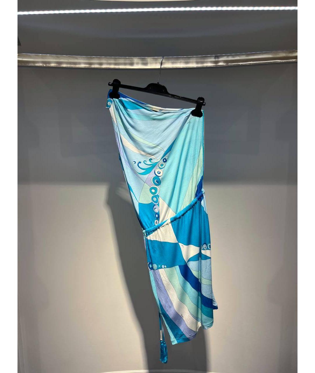 EMILIO PUCCI Голубое хлопковое платье, фото 3