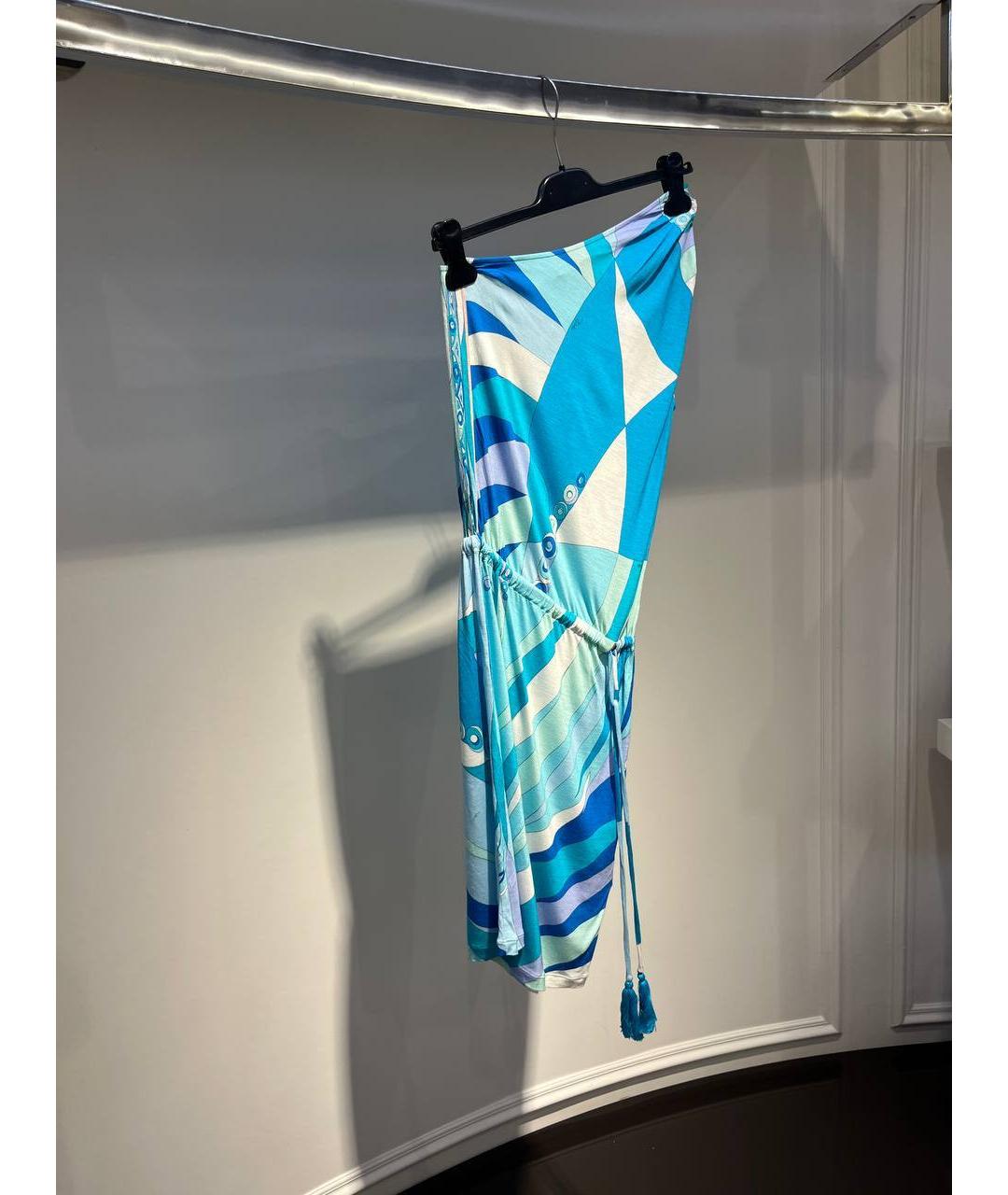 EMILIO PUCCI Голубое хлопковое платье, фото 2