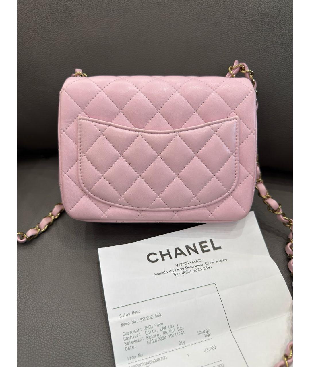CHANEL Розовая кожаная сумка через плечо, фото 2