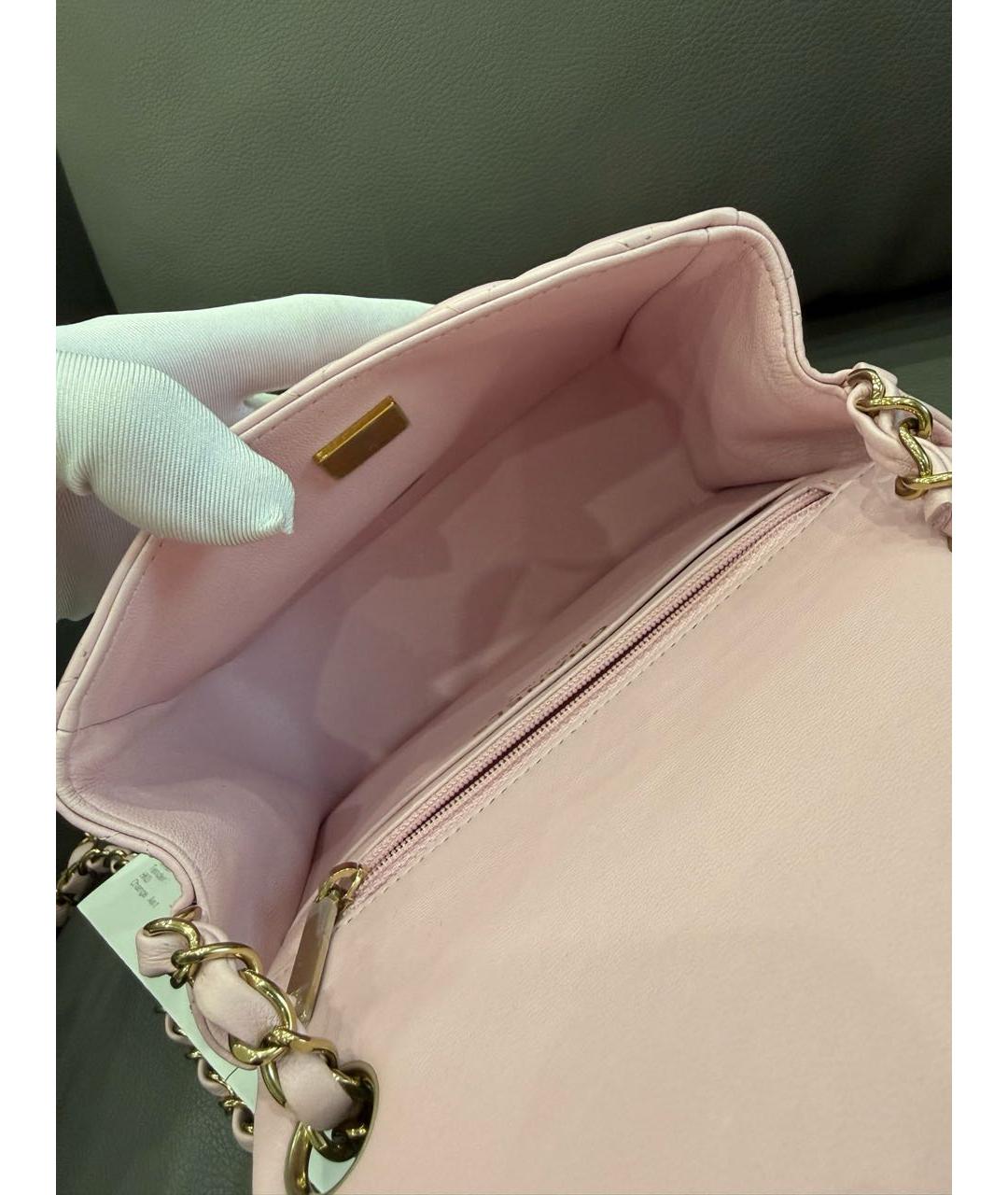 CHANEL Розовая кожаная сумка через плечо, фото 8