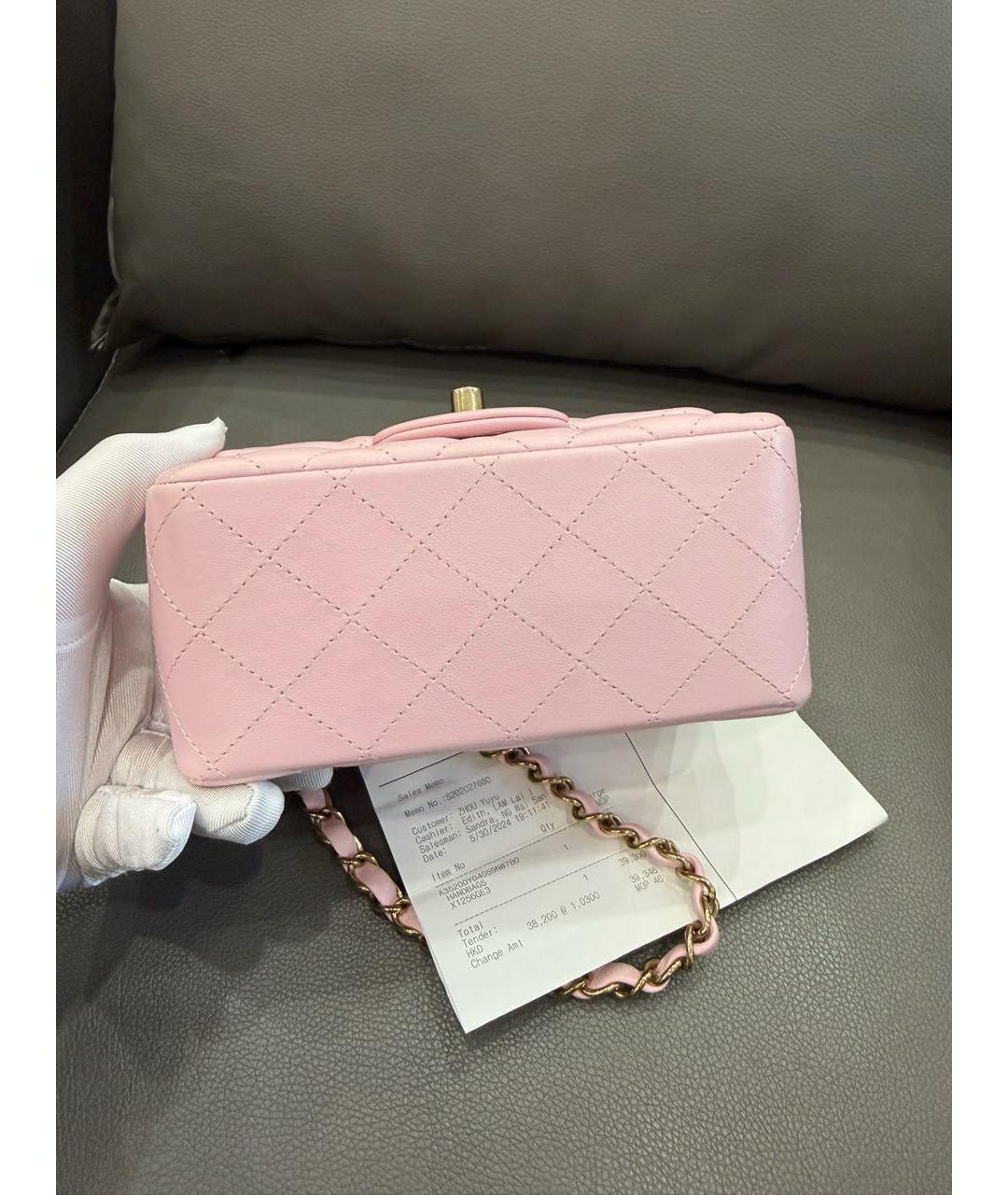 CHANEL Розовая кожаная сумка через плечо, фото 5