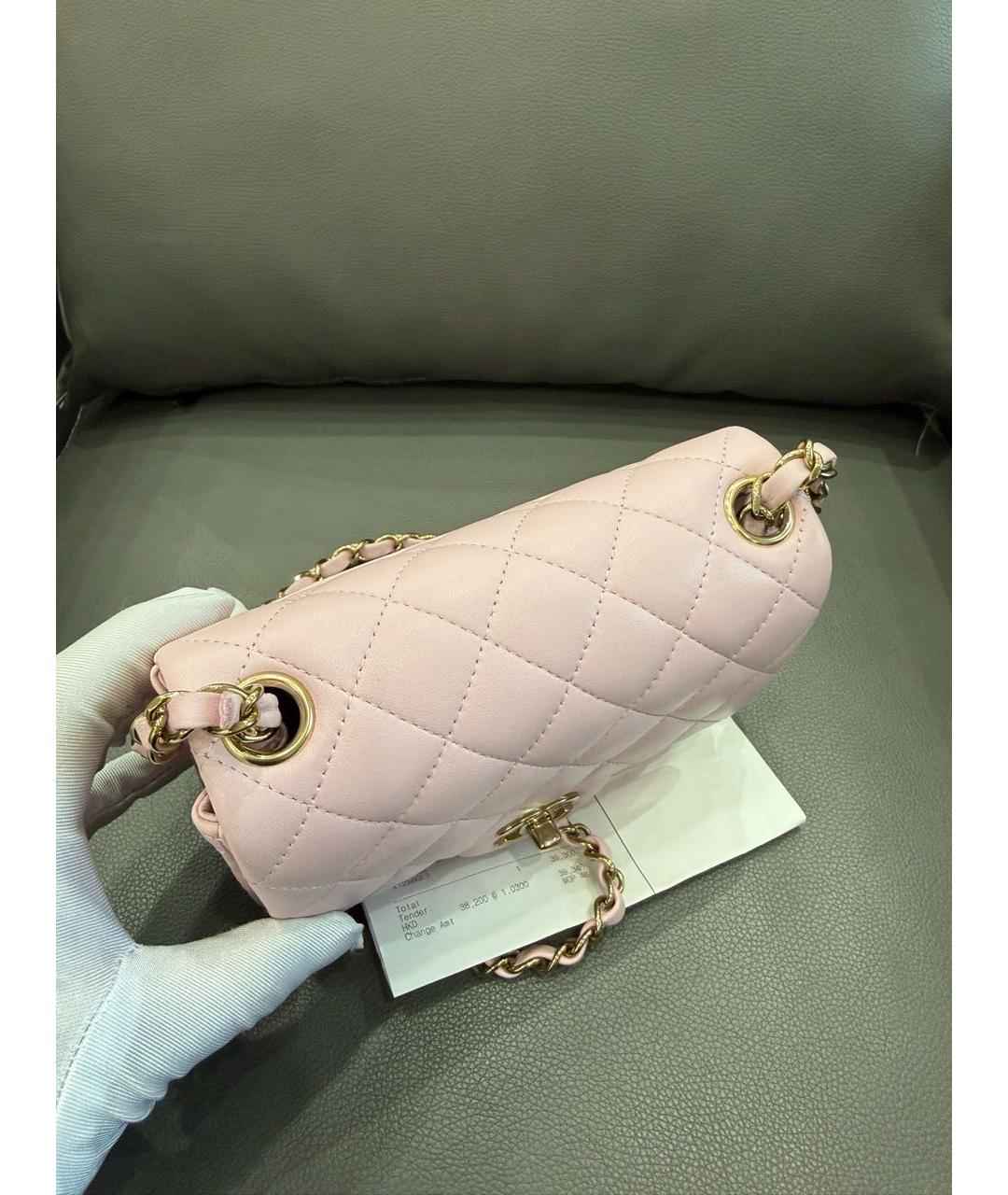 CHANEL Розовая кожаная сумка через плечо, фото 6