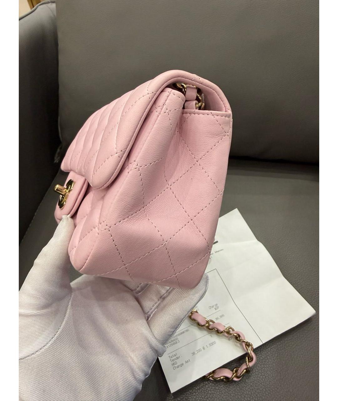 CHANEL Розовая кожаная сумка через плечо, фото 3