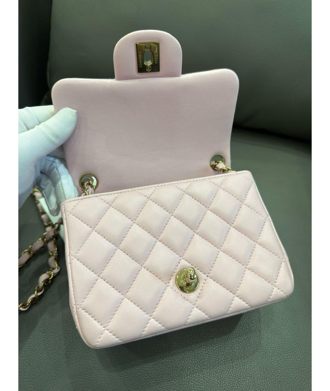 CHANEL Розовая кожаная сумка через плечо, фото 7