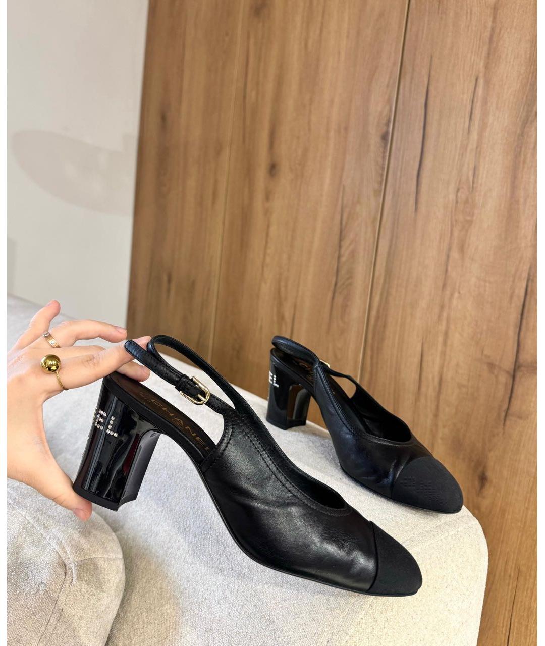 CHANEL Черные кожаные туфли, фото 4