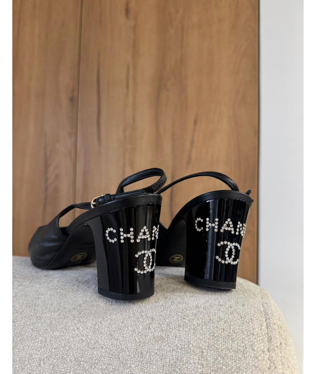 CHANEL Черные кожаные туфли, фото 3