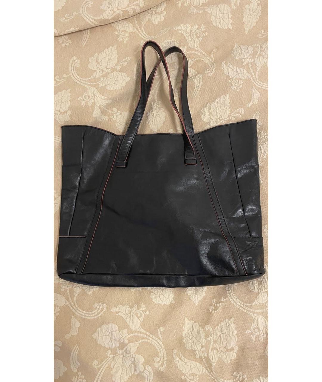 SEE BY CHLOE Черная кожаная сумка с короткими ручками, фото 3