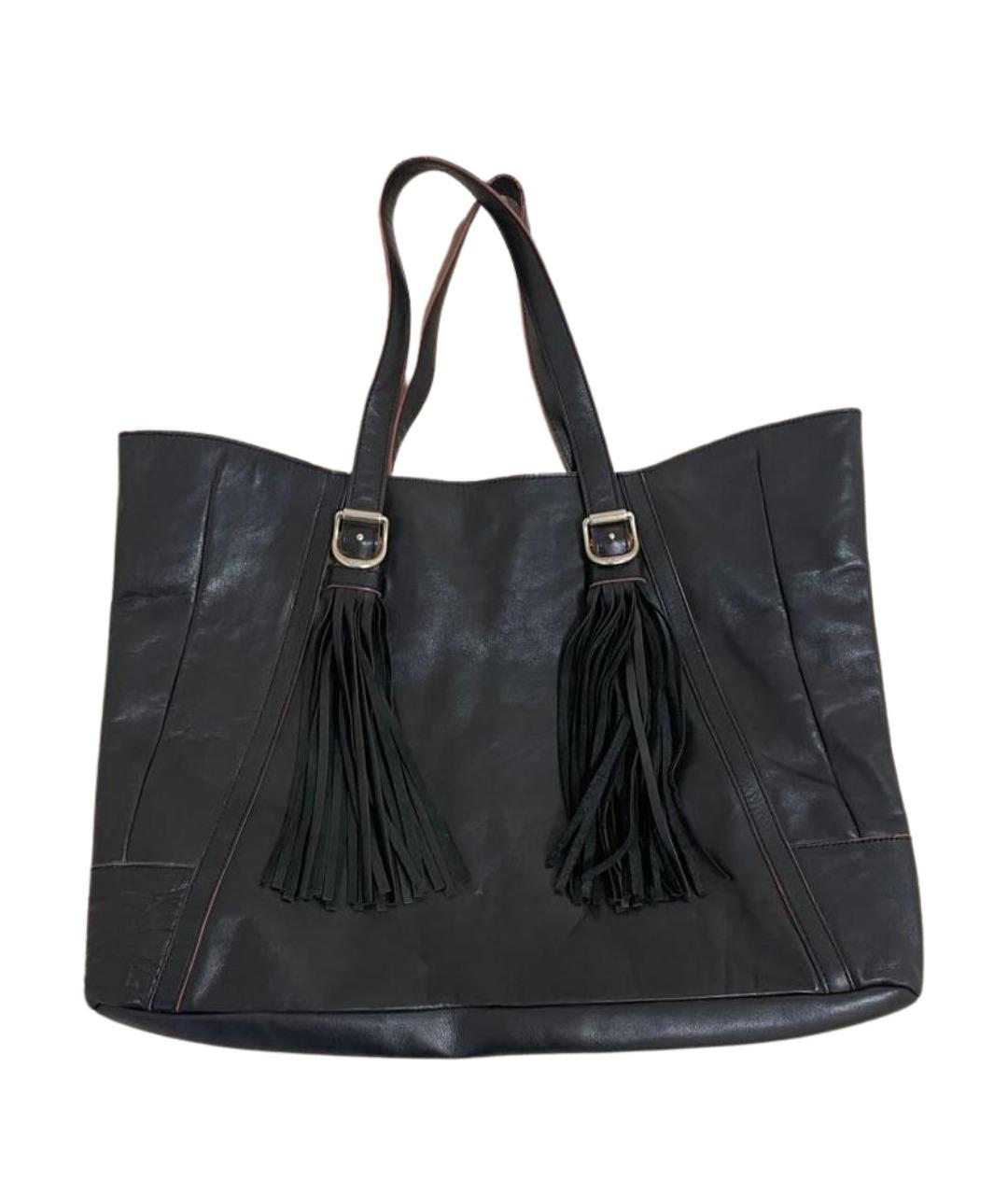 SEE BY CHLOE Черная кожаная сумка с короткими ручками, фото 1