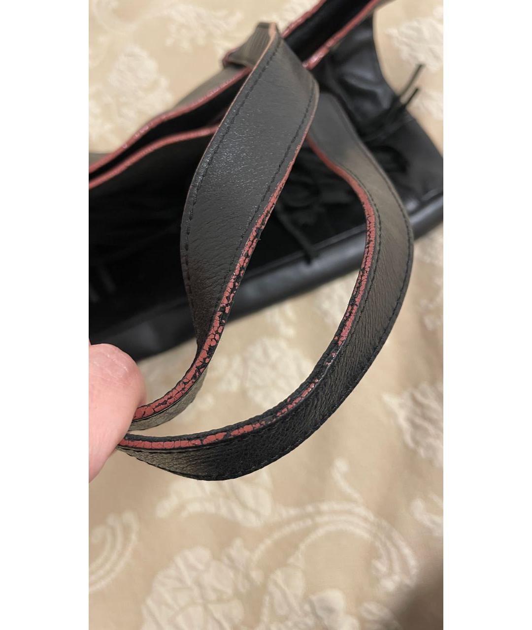 SEE BY CHLOE Черная кожаная сумка с короткими ручками, фото 6