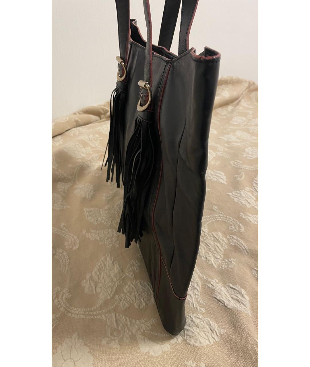 SEE BY CHLOE Черная кожаная сумка с короткими ручками, фото 2