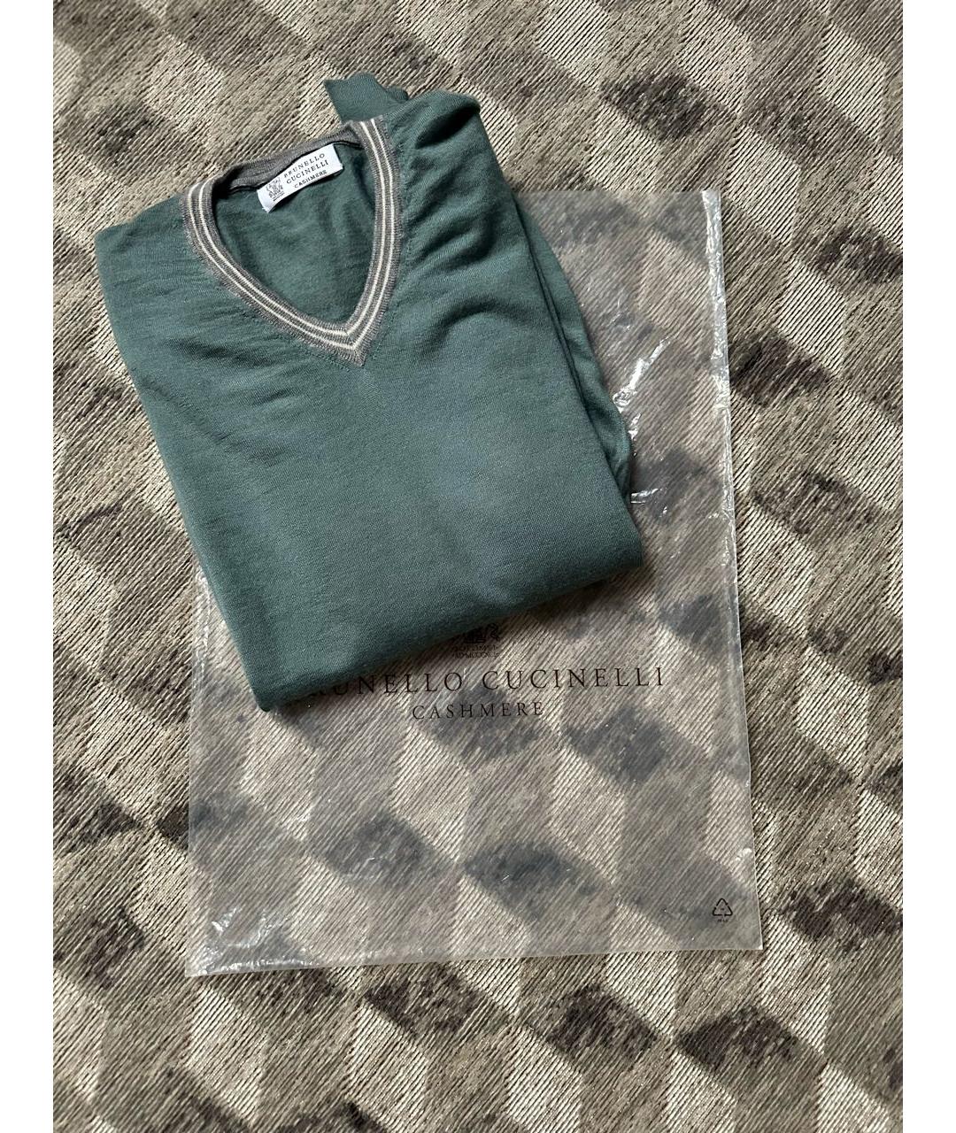 BRUNELLO CUCINELLI Салатовый кашемировый джемпер / свитер, фото 6