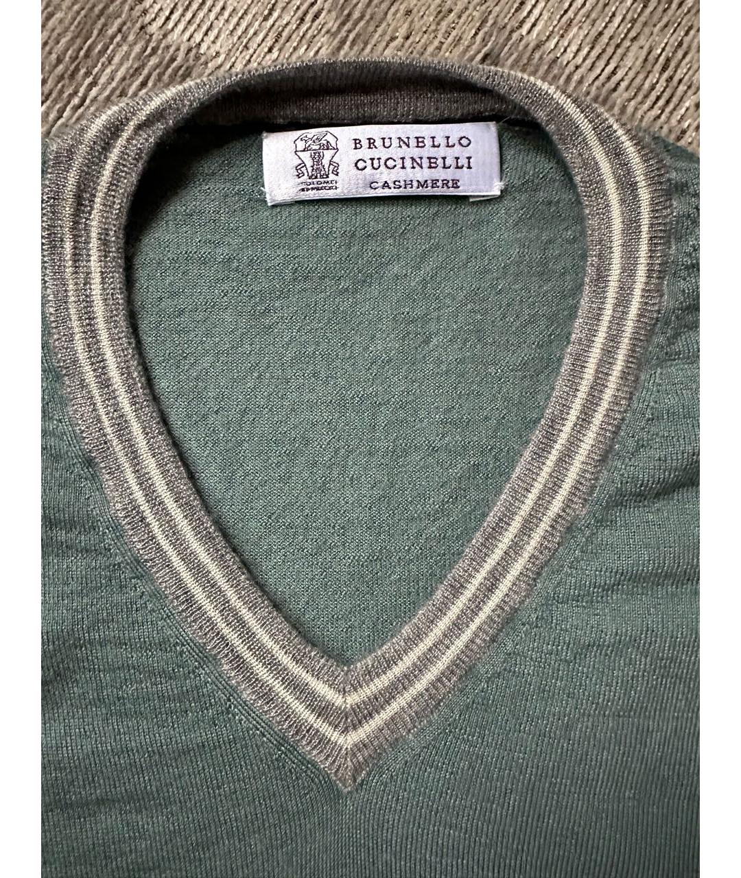 BRUNELLO CUCINELLI Салатовый кашемировый джемпер / свитер, фото 3