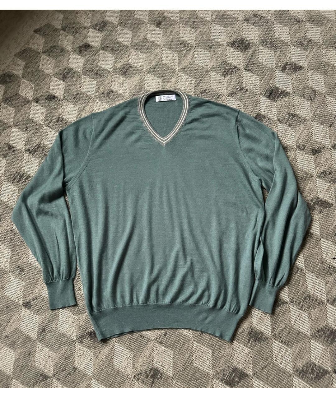 BRUNELLO CUCINELLI Салатовый кашемировый джемпер / свитер, фото 9