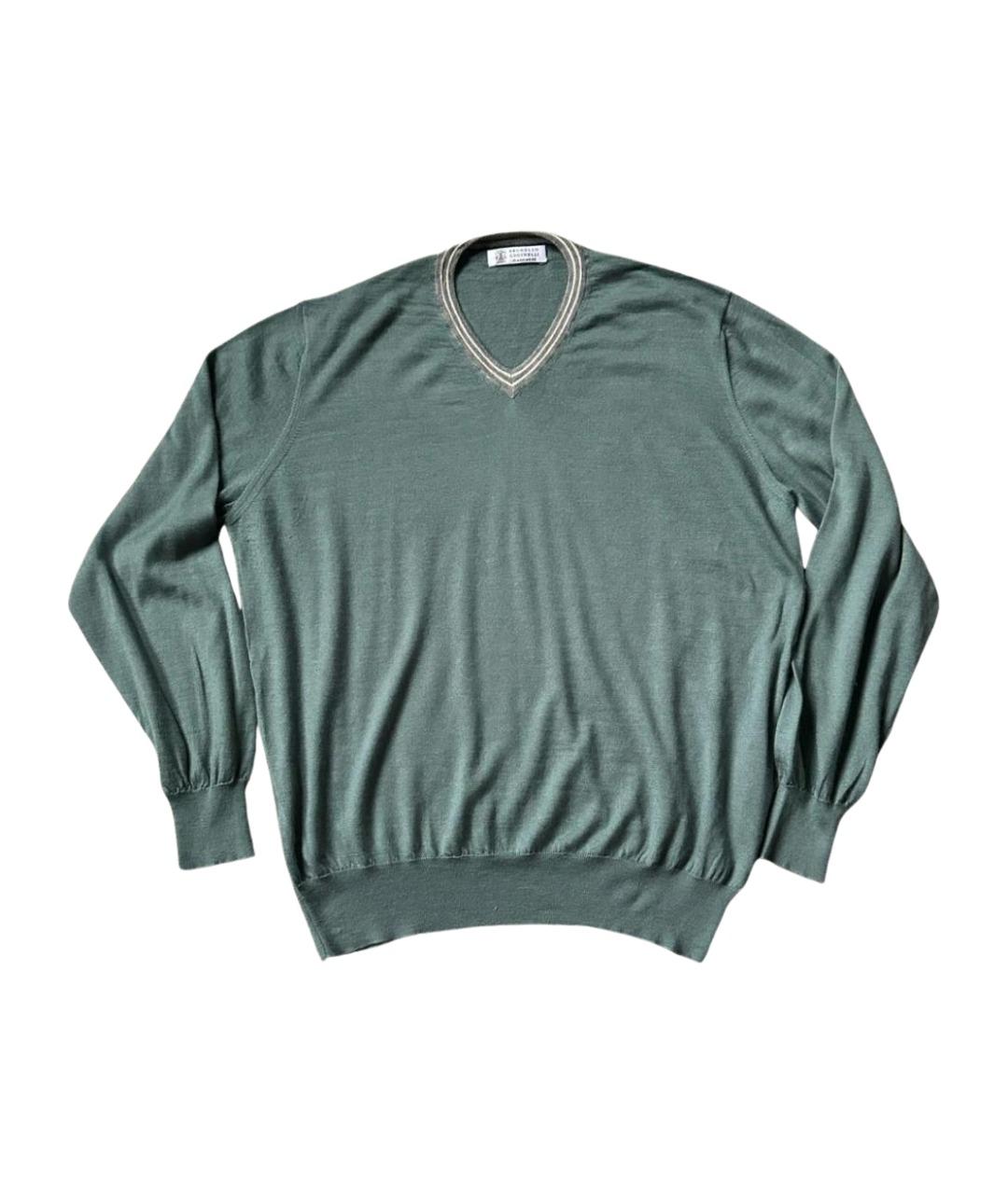 BRUNELLO CUCINELLI Салатовый кашемировый джемпер / свитер, фото 10