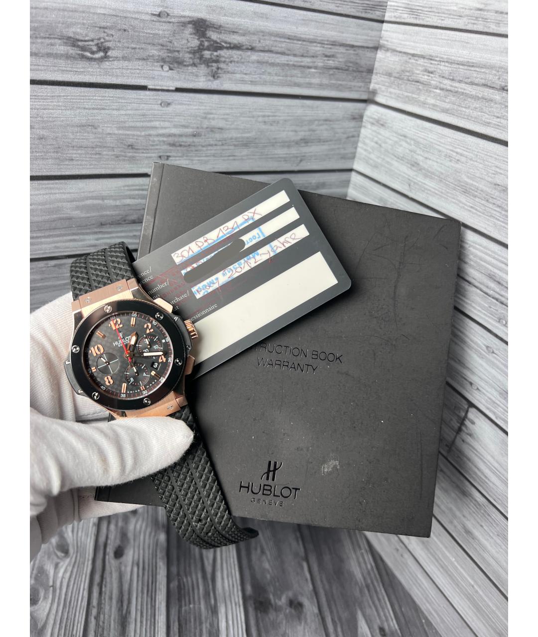 HUBLOT Черные часы из розового золота, фото 2