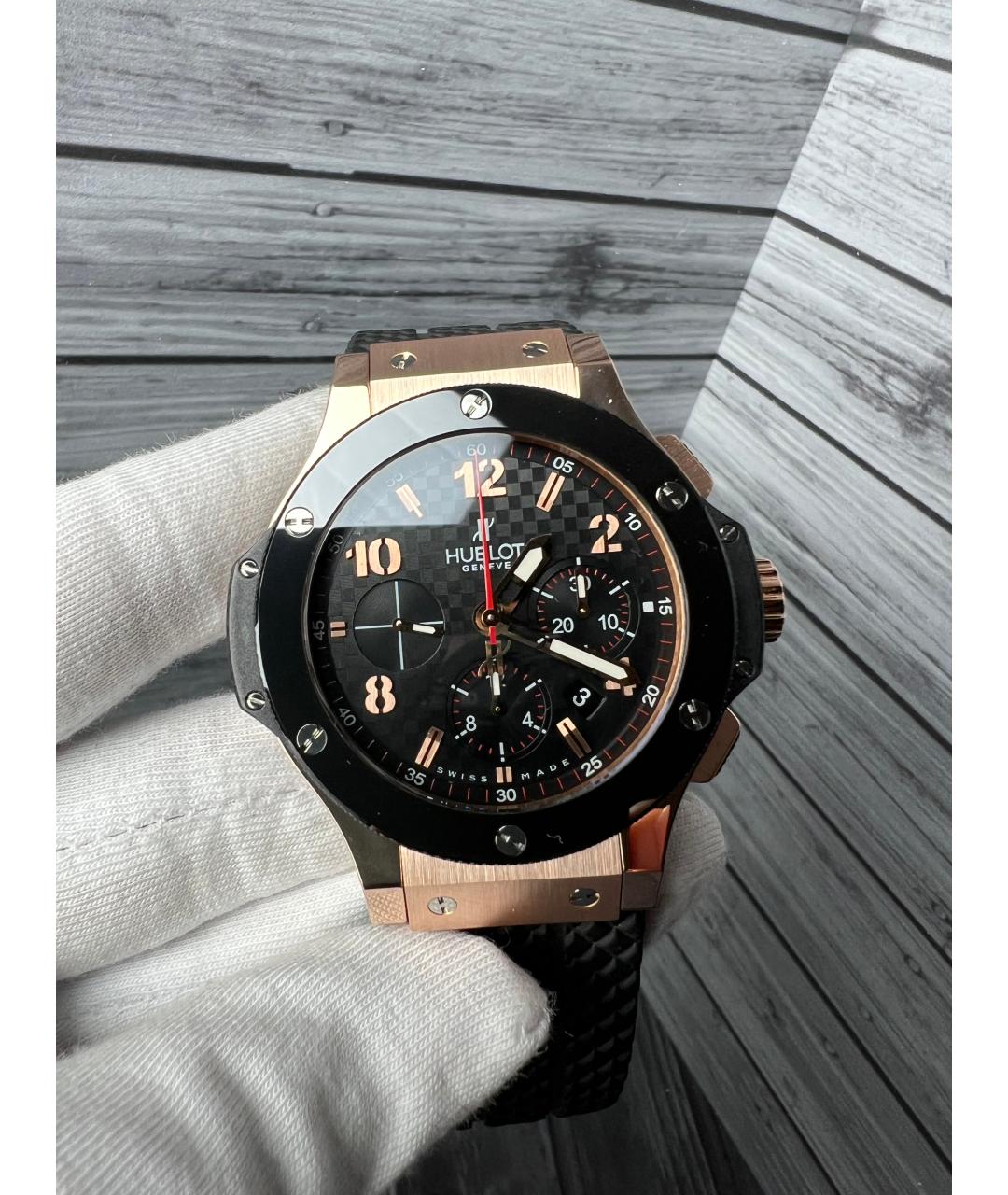 HUBLOT Черные часы из розового золота, фото 4