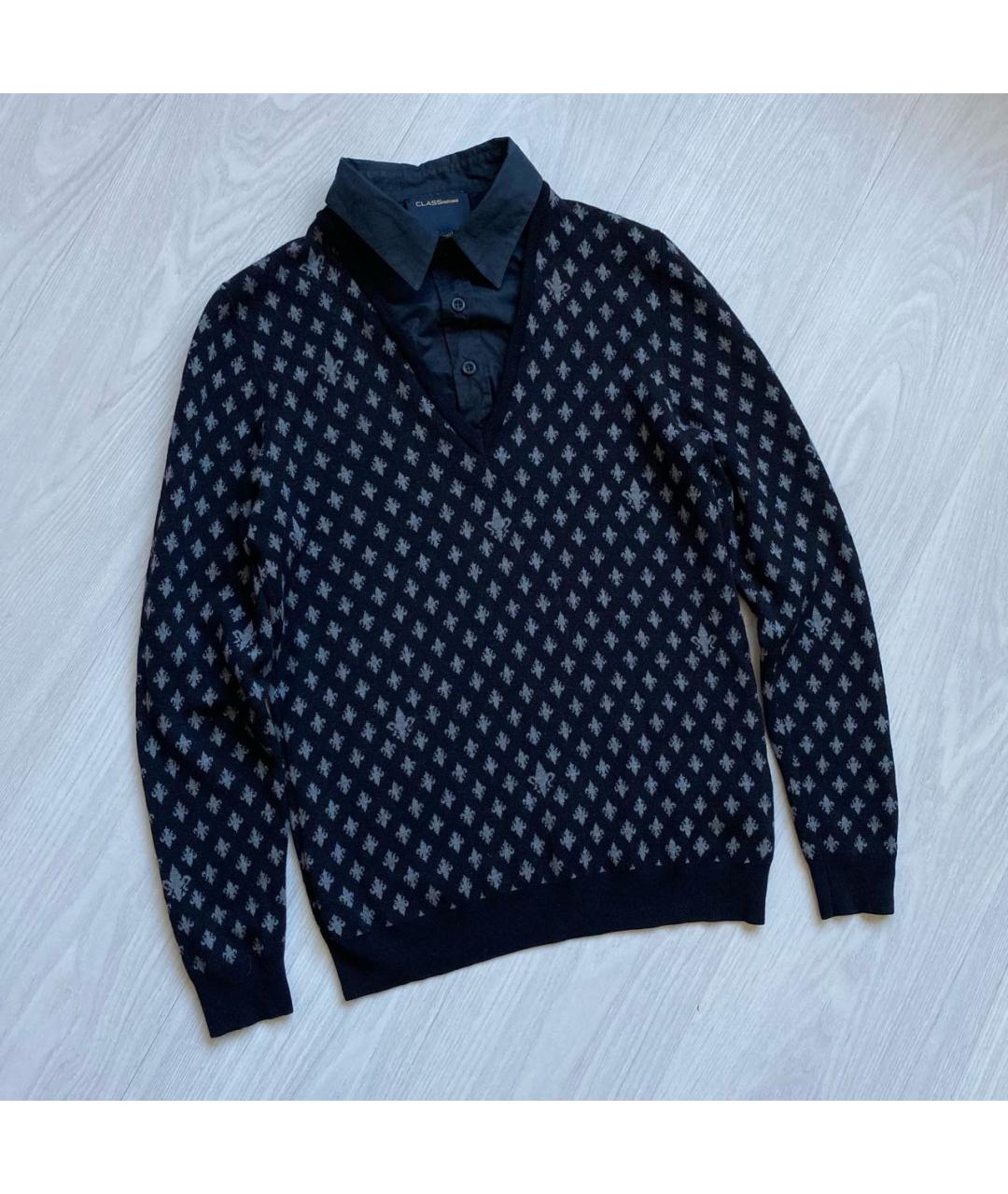 CAVALLI CLASS Черный шерстяной джемпер / свитер, фото 4