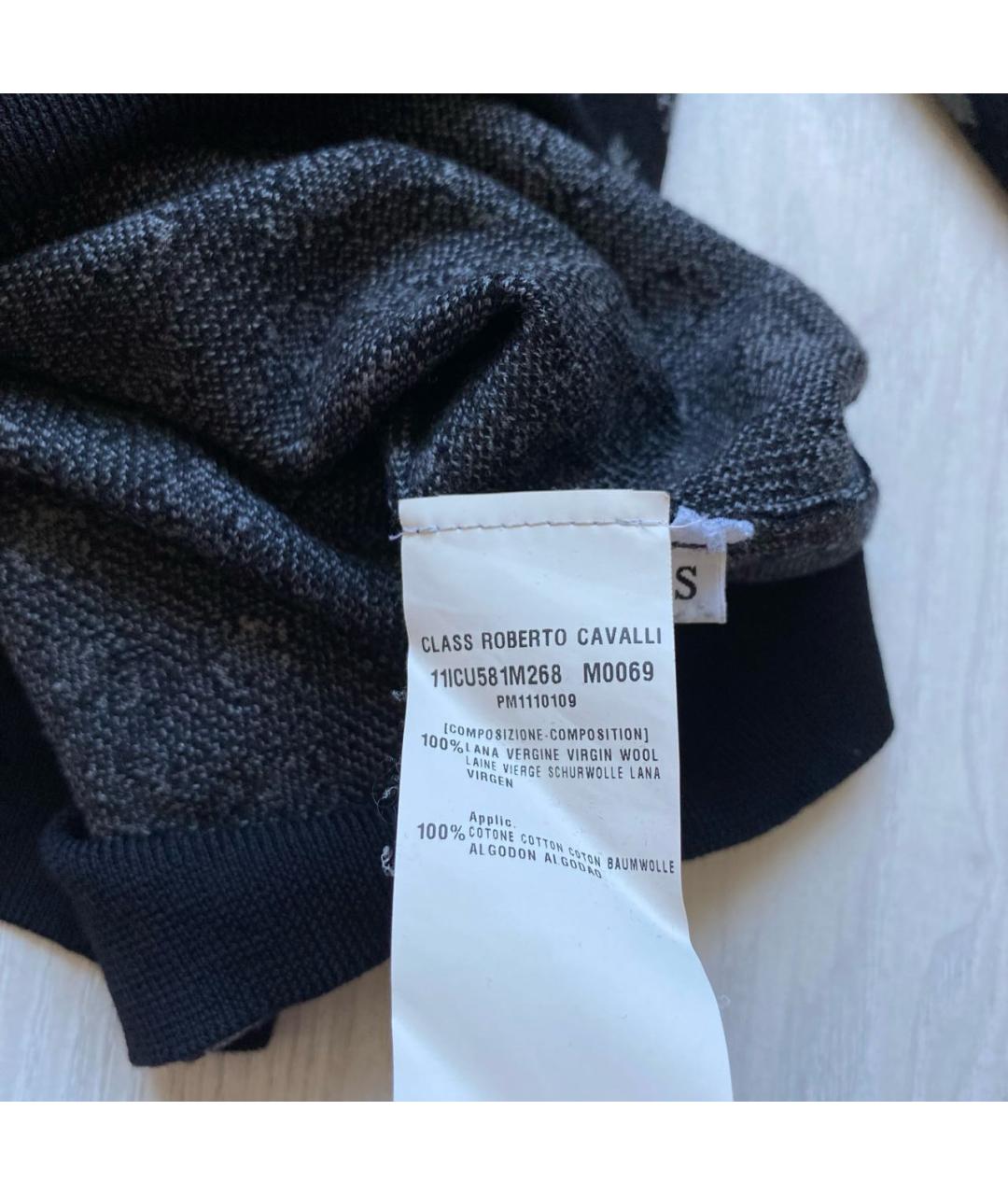 CAVALLI CLASS Черный шерстяной джемпер / свитер, фото 6