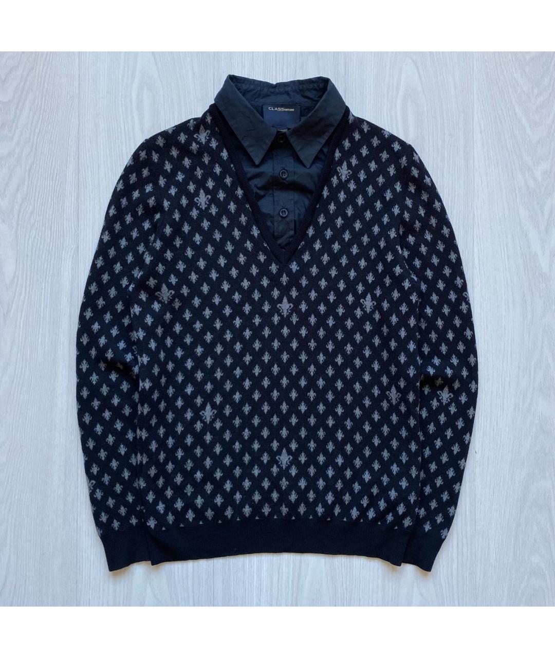 CAVALLI CLASS Черный шерстяной джемпер / свитер, фото 8