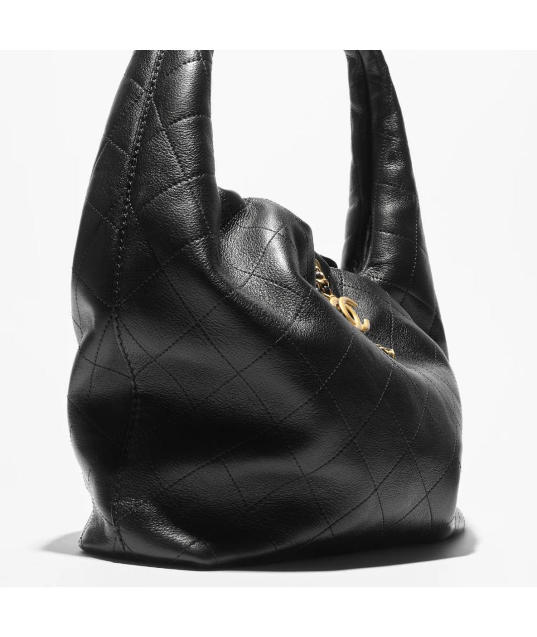 CHANEL Черная кожаная сумка с короткими ручками, фото 4