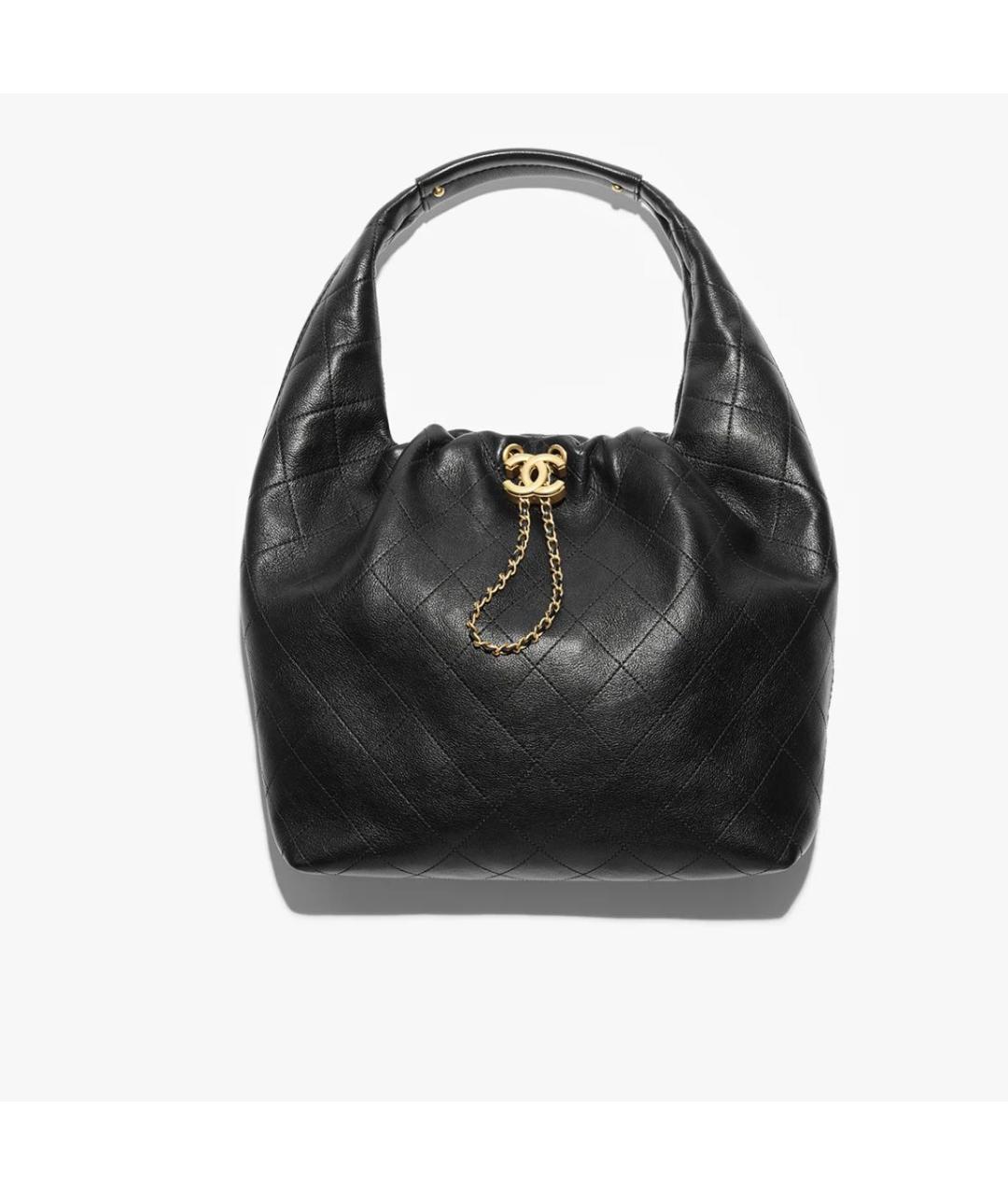 CHANEL Черная кожаная сумка с короткими ручками, фото 2