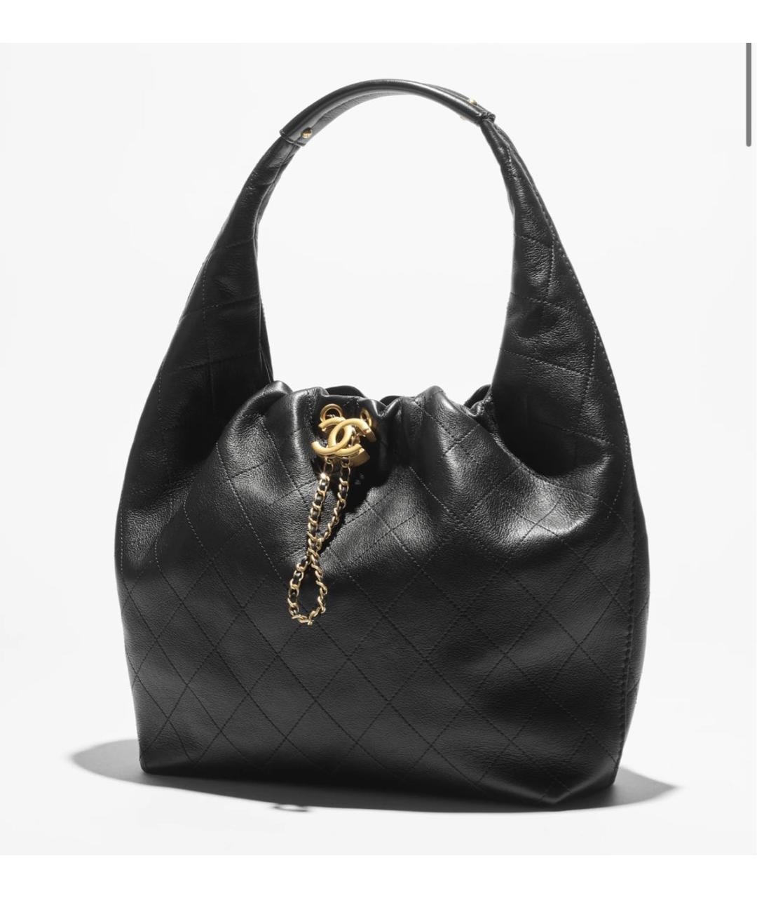 CHANEL Черная кожаная сумка с короткими ручками, фото 6