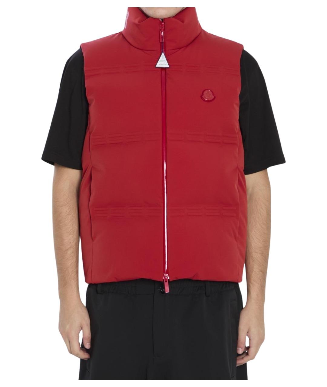 MONCLER Красный полиамидовый жилет, фото 5