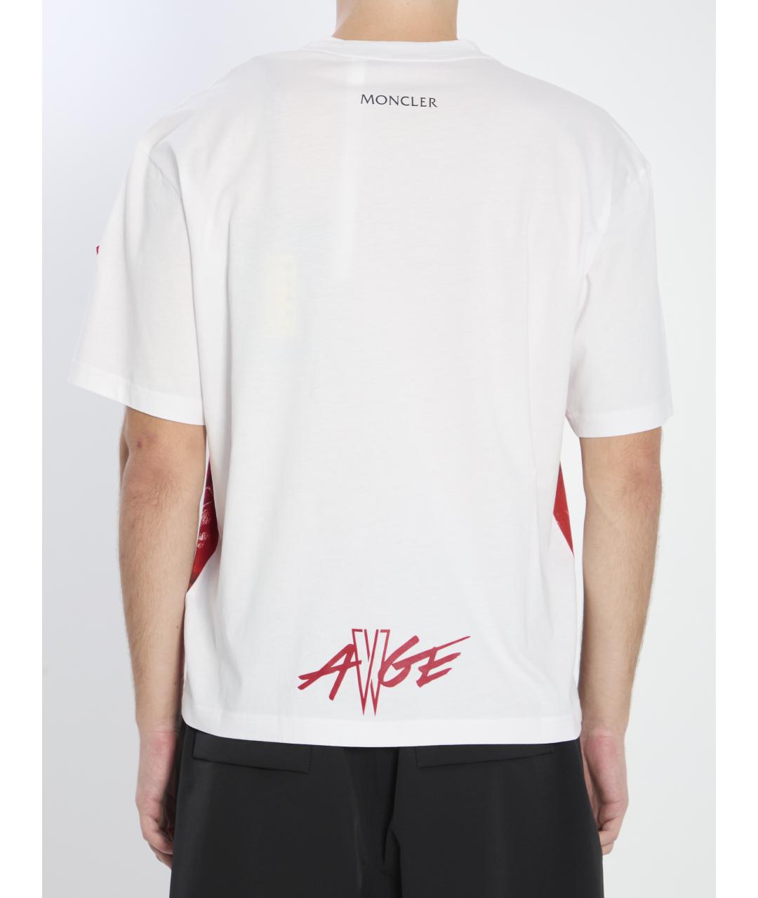 MONCLER Красная хлопковая футболка, фото 5