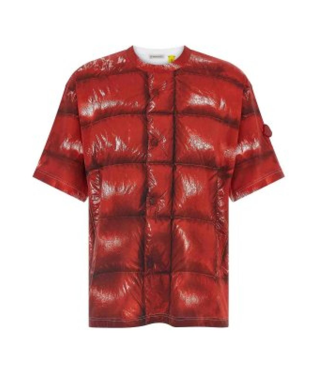 MONCLER Красная хлопковая футболка, фото 1