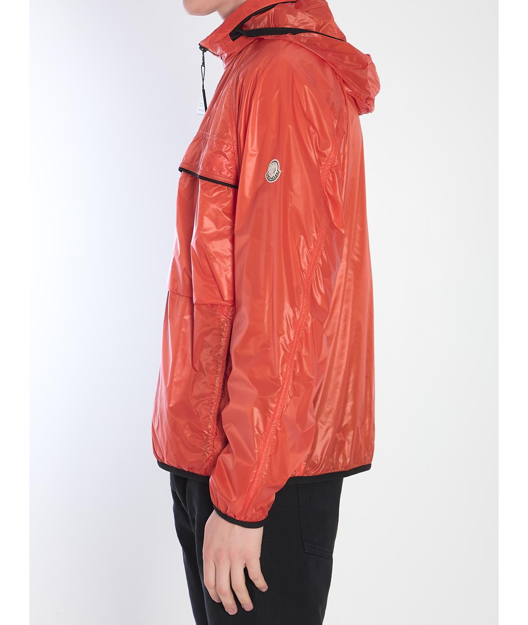 MONCLER Оранжевая полиамидовая куртка, фото 4
