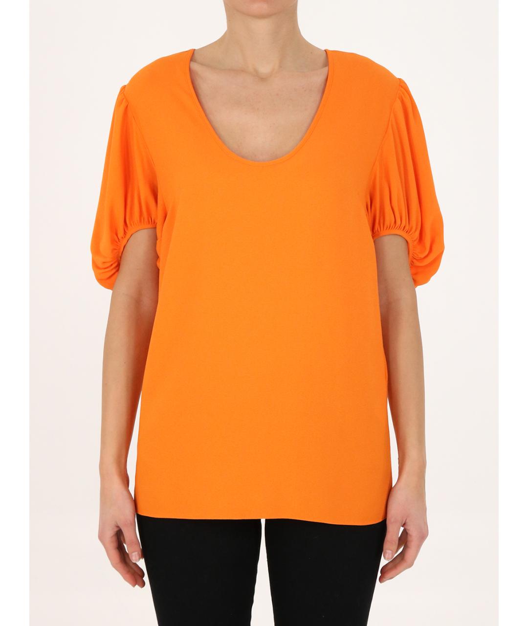 STELLA MCCARTNEY Оранжевая вискозная футболка, фото 2