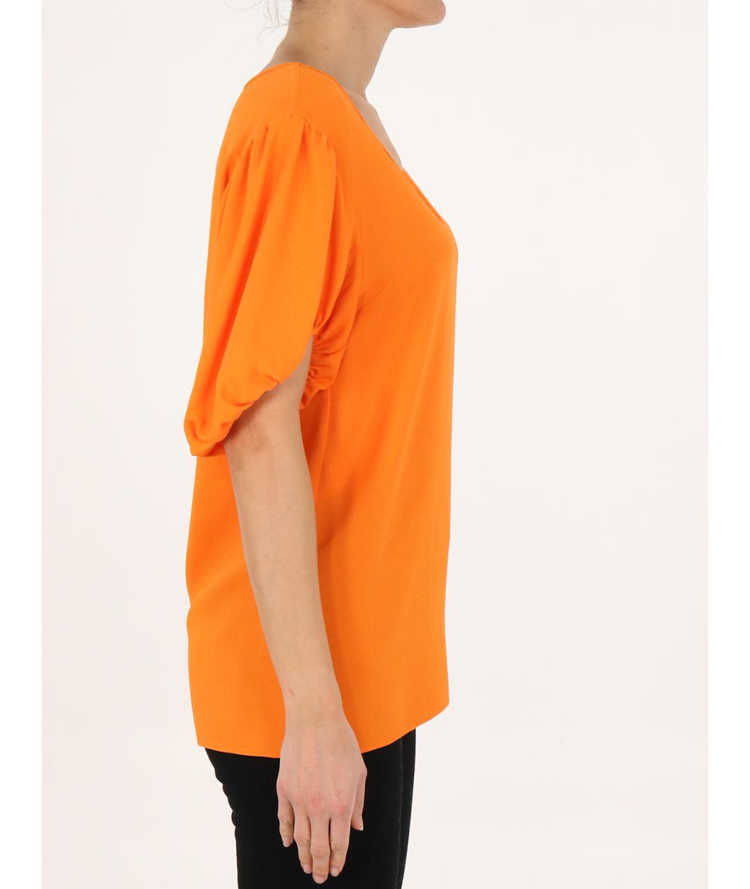 STELLA MCCARTNEY Оранжевая вискозная футболка, фото 4