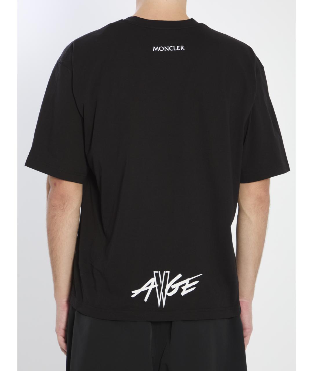 MONCLER Черная хлопковая футболка, фото 4