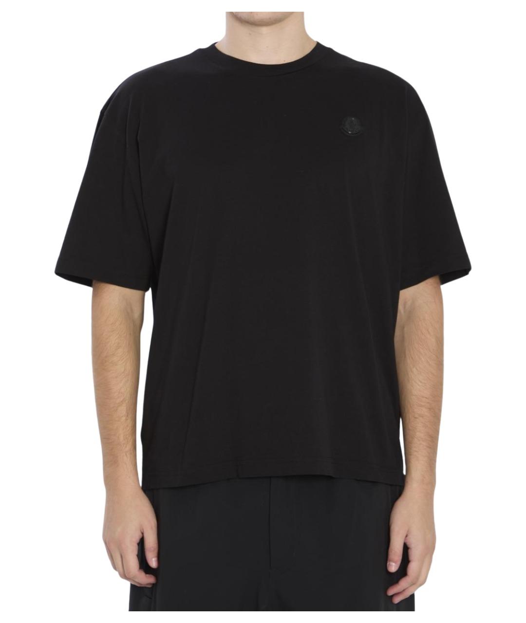 MONCLER Черная хлопковая футболка, фото 1