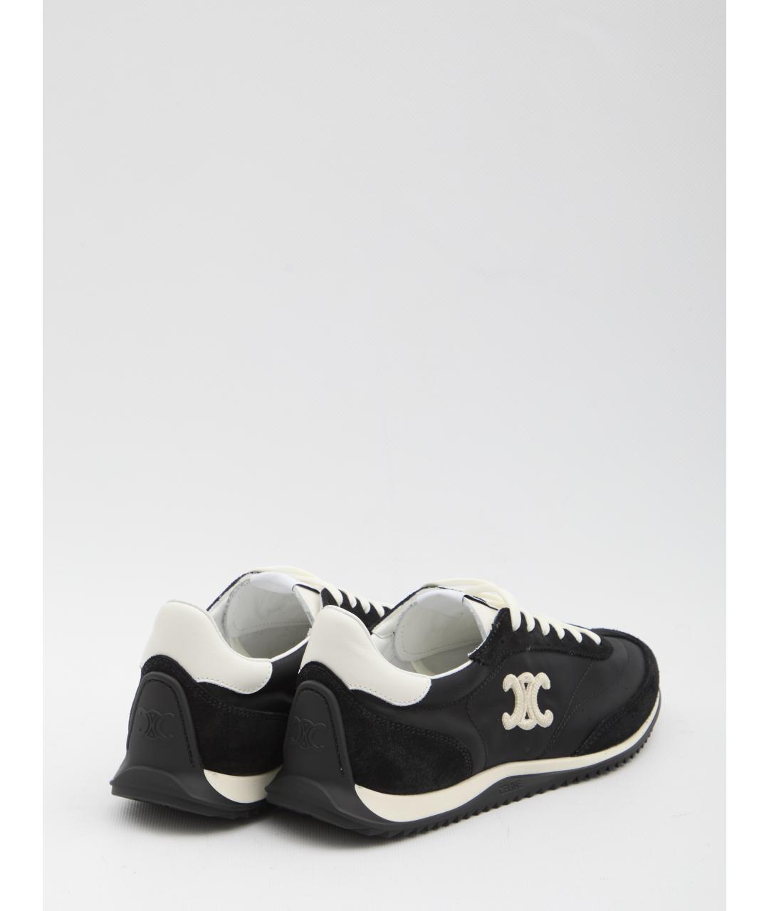 CELINE Черные текстильные низкие кроссовки / кеды, фото 3