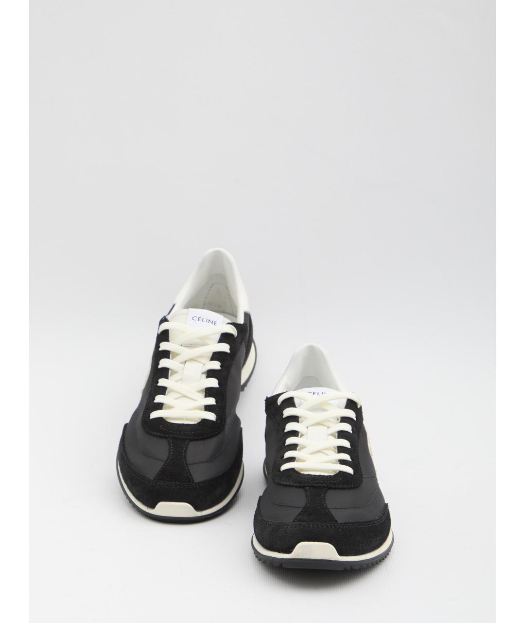 CELINE Черные текстильные низкие кроссовки / кеды, фото 5