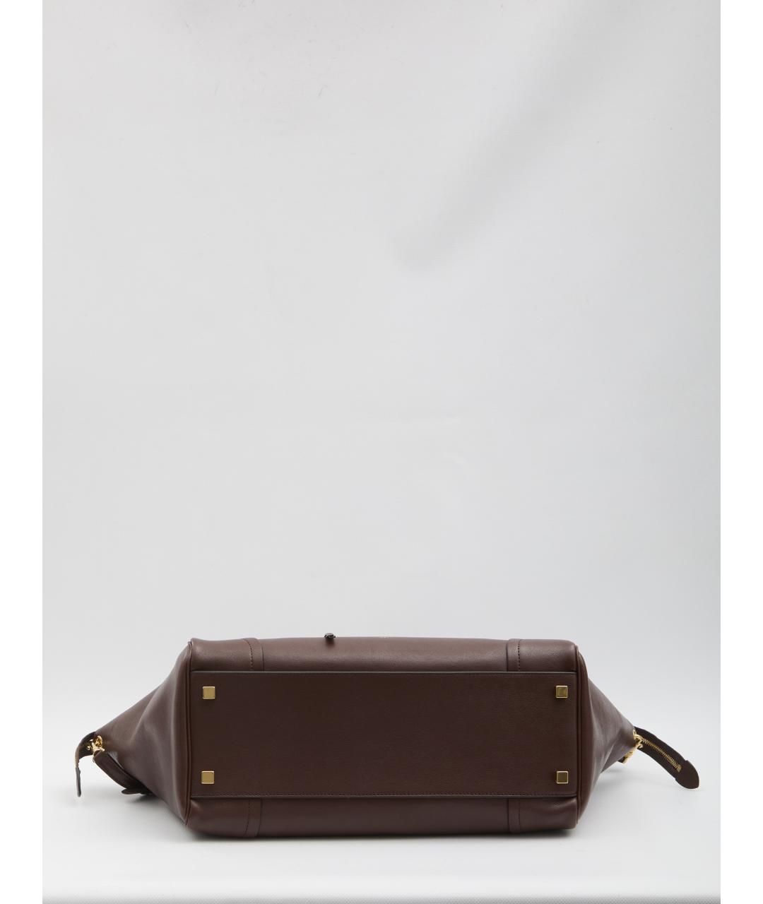 CELINE Коричневая кожаная сумка тоут, фото 4