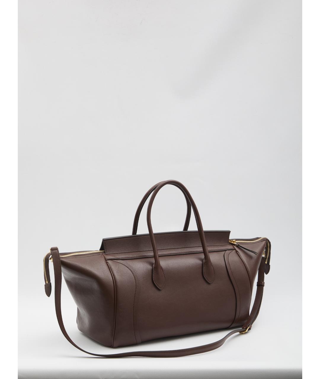 CELINE Коричневая кожаная сумка тоут, фото 3