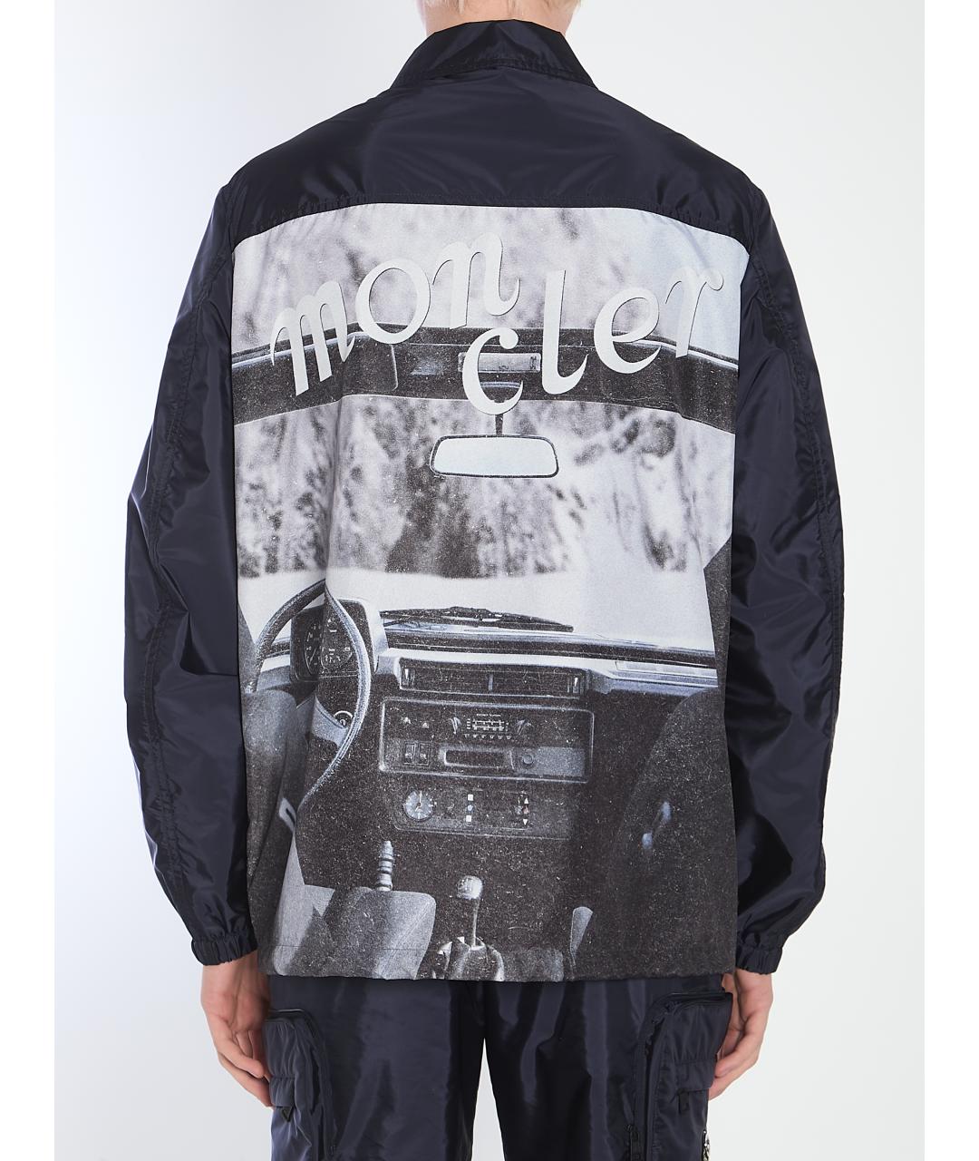 MONCLER Темно-синяя полиамидовая куртка, фото 4