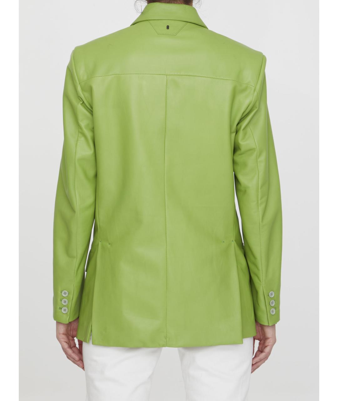 SALVATORE SANTORO Зеленый кожаный жакет/пиджак, фото 5