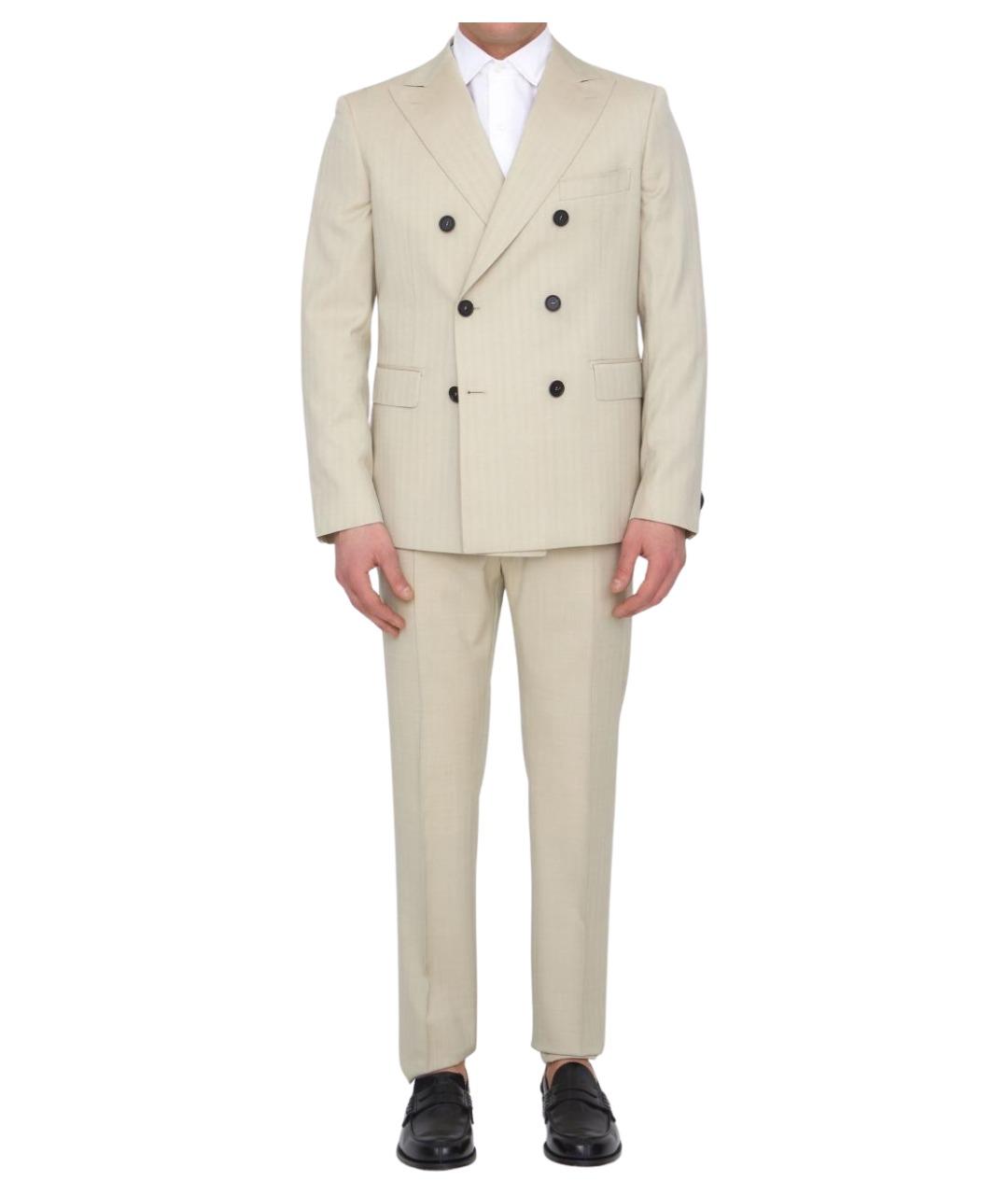 TONELLO Бежевый классический костюм, фото 1