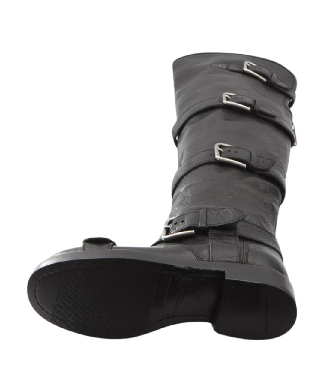 DOLCE&GABBANA Черные кожаные сапоги, фото 4
