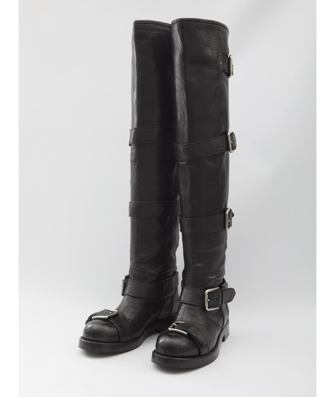 DOLCE&GABBANA Черные кожаные сапоги, фото 2