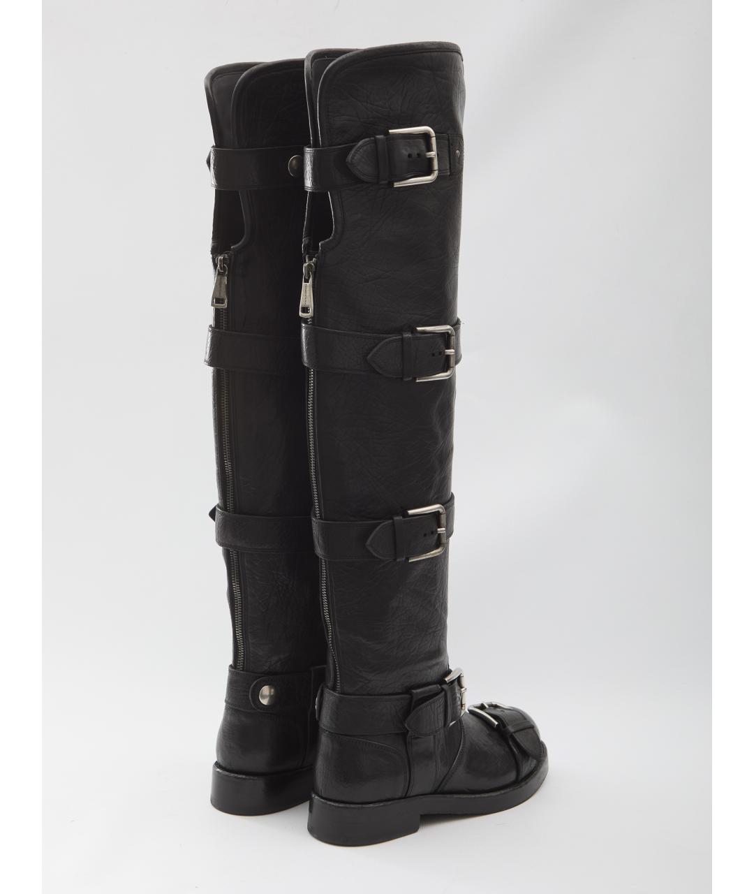DOLCE&GABBANA Черные кожаные сапоги, фото 3