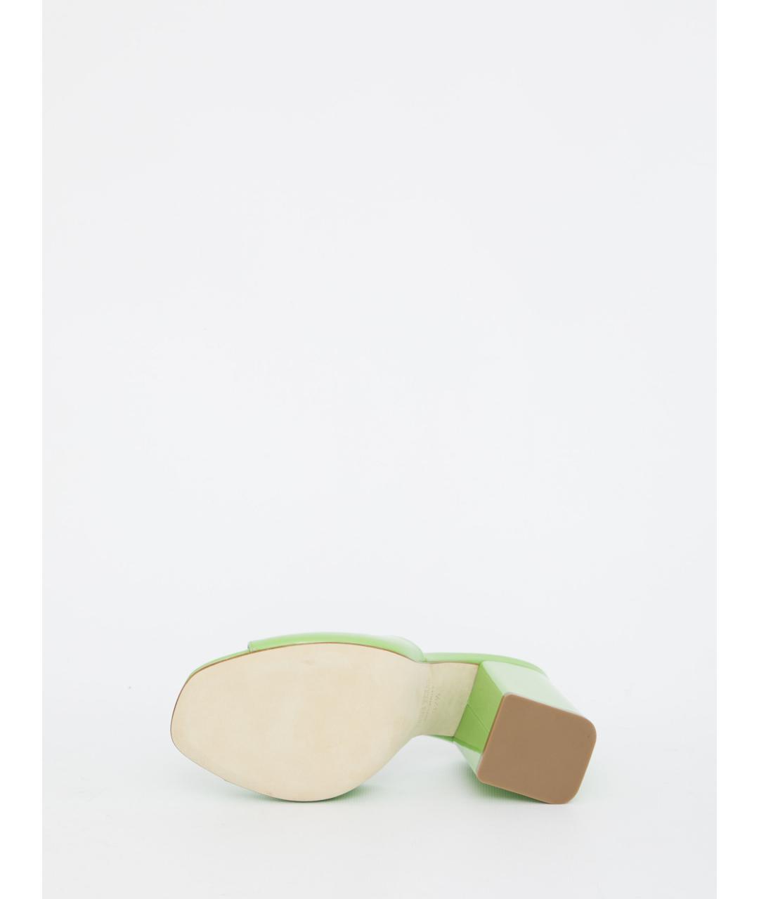 PARIS TEXAS Зеленые кожаные босоножки, фото 4