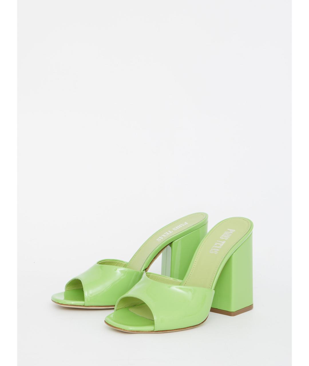 PARIS TEXAS Зеленые кожаные босоножки, фото 2