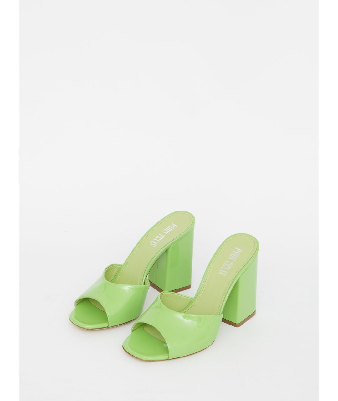 PARIS TEXAS Зеленые кожаные босоножки, фото 5