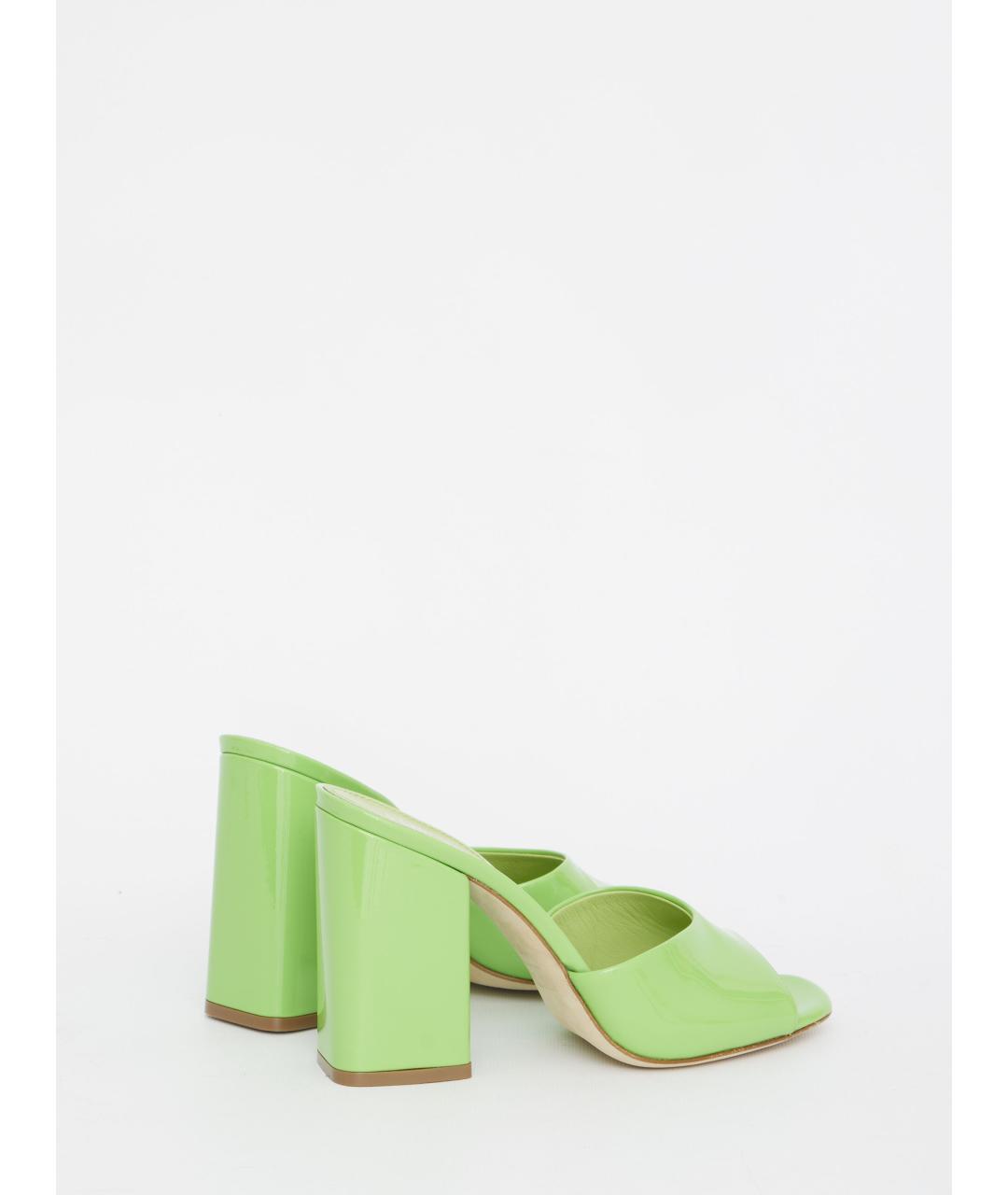 PARIS TEXAS Зеленые кожаные босоножки, фото 3