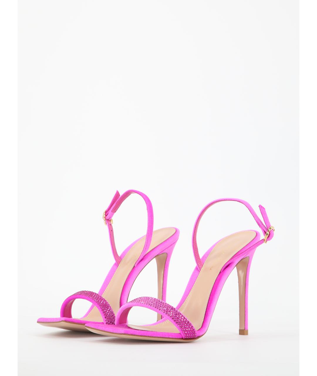 GIANVITO ROSSI Розовые кожаные босоножки, фото 2